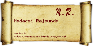 Madacsi Rajmunda névjegykártya
